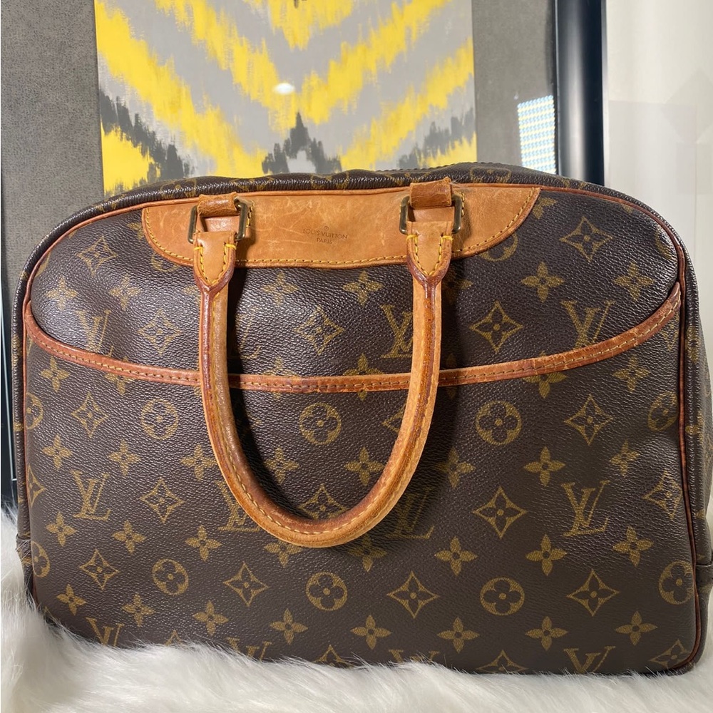 Authentic Louis Vuitton LV Hand Bag Deauville Browns Monogram